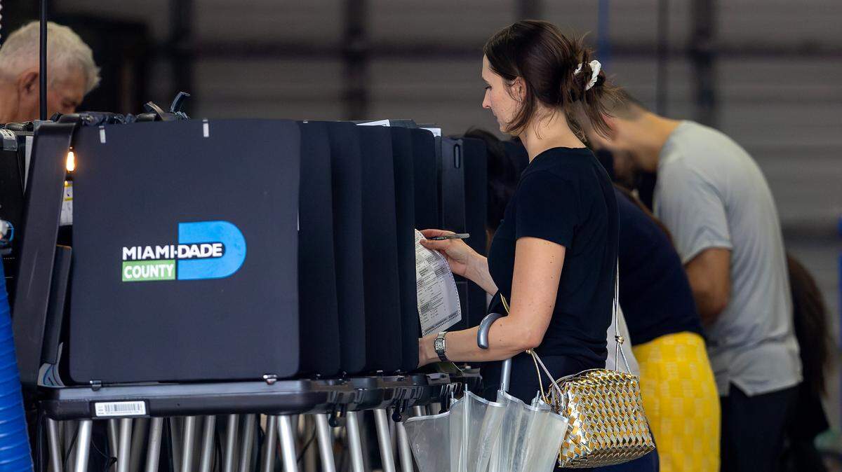 Voters cast their ballots at Miami Beach Fire Station #3 on Tuesday, Nov. 5, 2024, in Miami Beach, Florida.