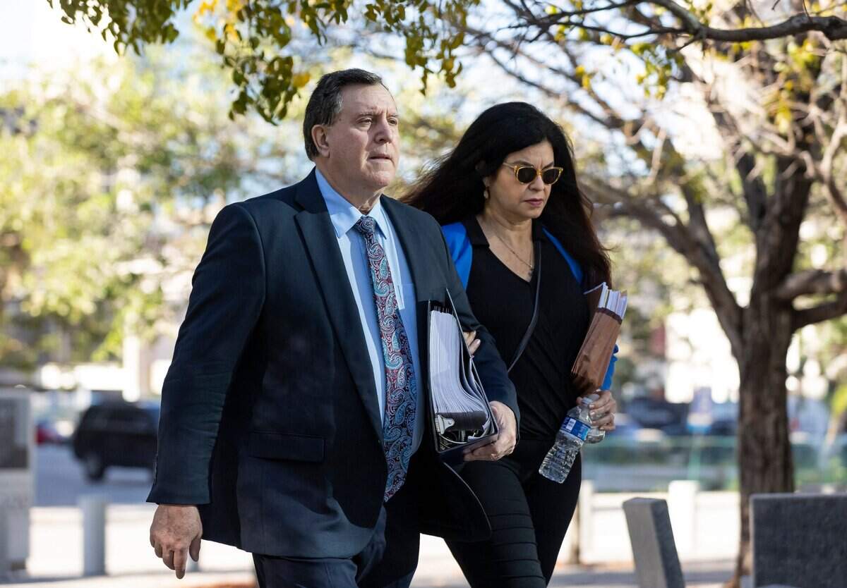 City of Miami Commissioner Joe Carollo arrives to the Wilkie D. Ferguson Jr. U.S. Courthouse for his federal trial on Tuesday, April 18, 2023, in Miami, Florida. Carollo is accused of hurting a pair of Little Havana businessmen by abusing his elected position.
