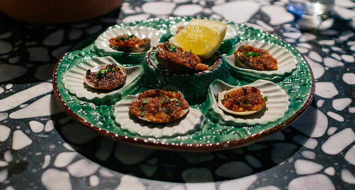 Baked clams at Boia De in Little Haiti