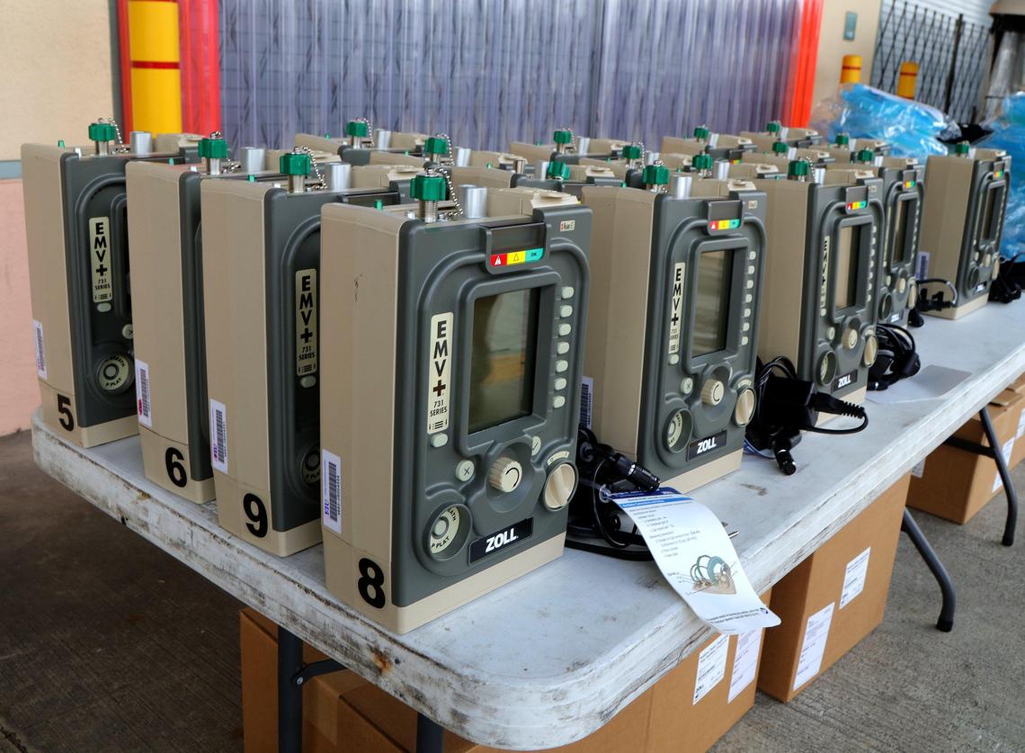 Here are some of the ventilators that Florida International University is lending to the state to be used to treat patients affected by Covid-19, the disease caused by the coronavirus, on Wednesday, April 8, 2020.