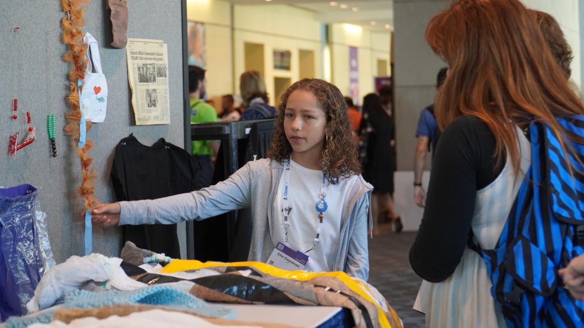 Students and staff at Scheck Hillel Community School recently attended the 2019 International Society for Technology in Education Conference. Ellie Esquenazi and her instructor, Nancy Penchev, discuss the school’s Girl’s Building STEAM Program.