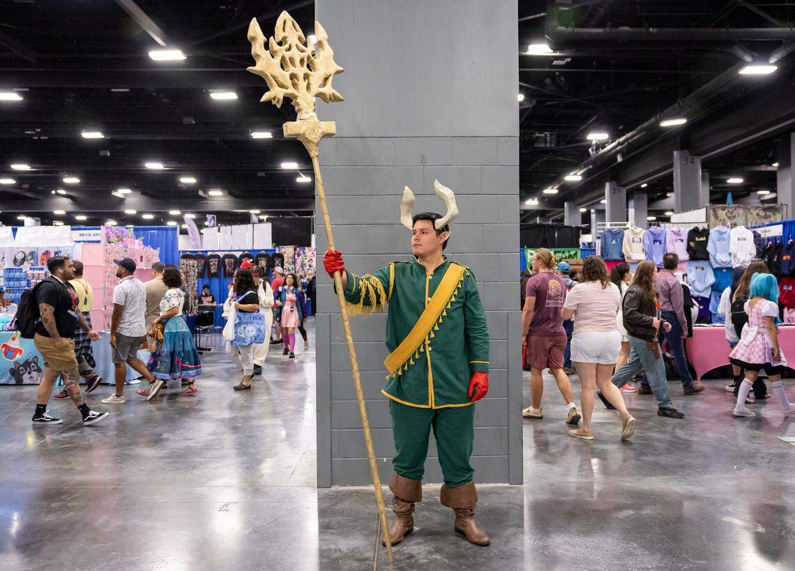Raul Carbonell, 26, cosplays as Macht from Frieren during Florida Supercon 2024 at the Miami Beach Convention Center on Saturday, July 13, 2024, in Miami Beach, Fla.