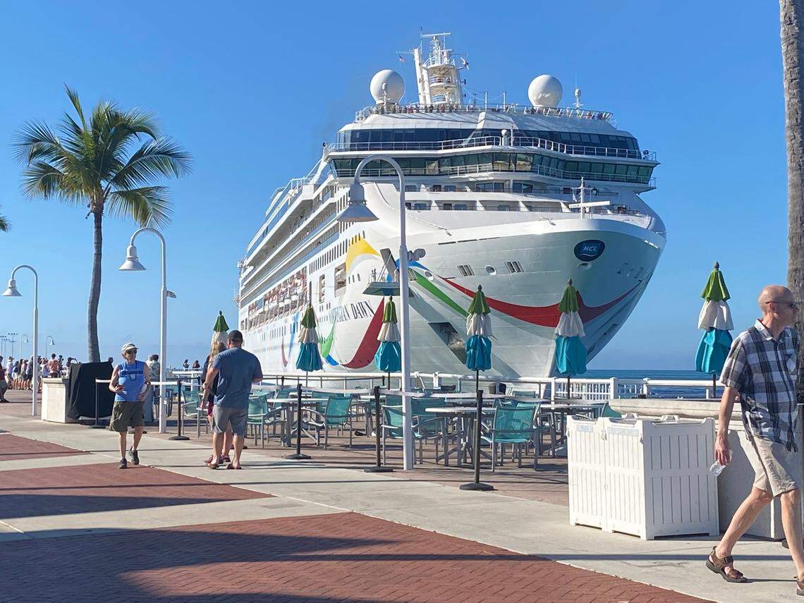 The Norwegian Dawn cruise ship arrived at Pier B in Key West on Dec. 9, 2021.