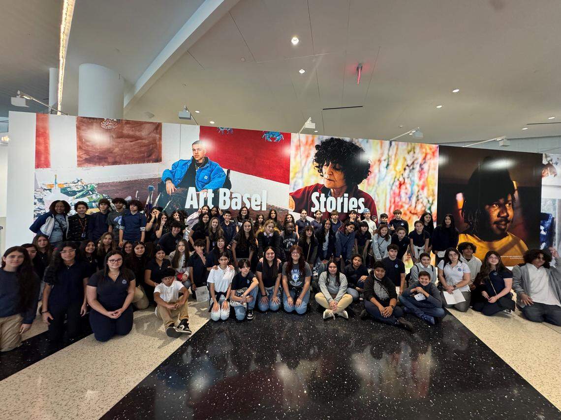 The Home Team took about 100 students from Ponce de Leon Middle School in Coral Gables to Art Basel Miami Beach, thanks to support from UBS.