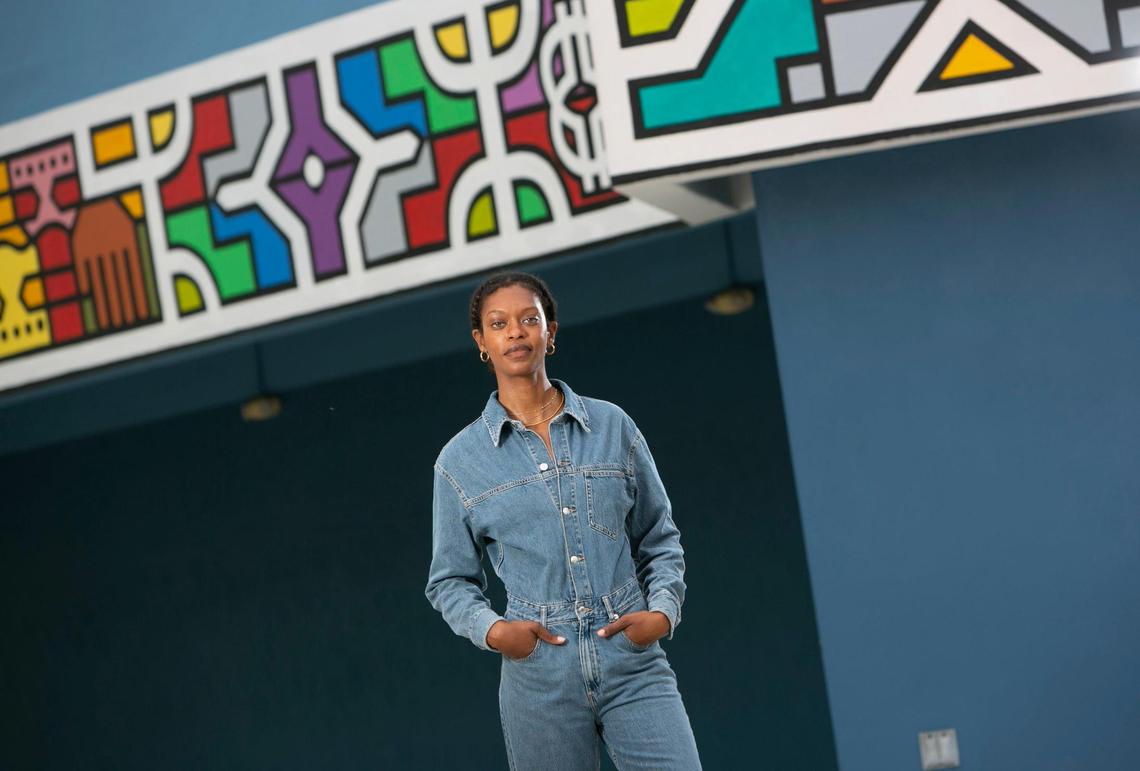 Filmmaker Faren Humes at the African Heritage Cultural Arts Center. Humes is currently in the midst of directing her first feature film, about the changes and displacement taking place in Liberty Square during the renovation of the area.