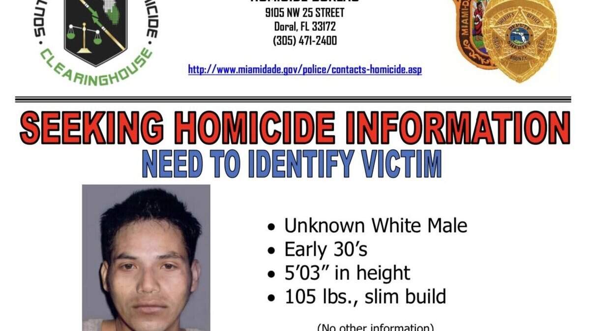 Miami-Dade police are asking the public for help in identifying a murder victim found in Brickell Saturday morning.