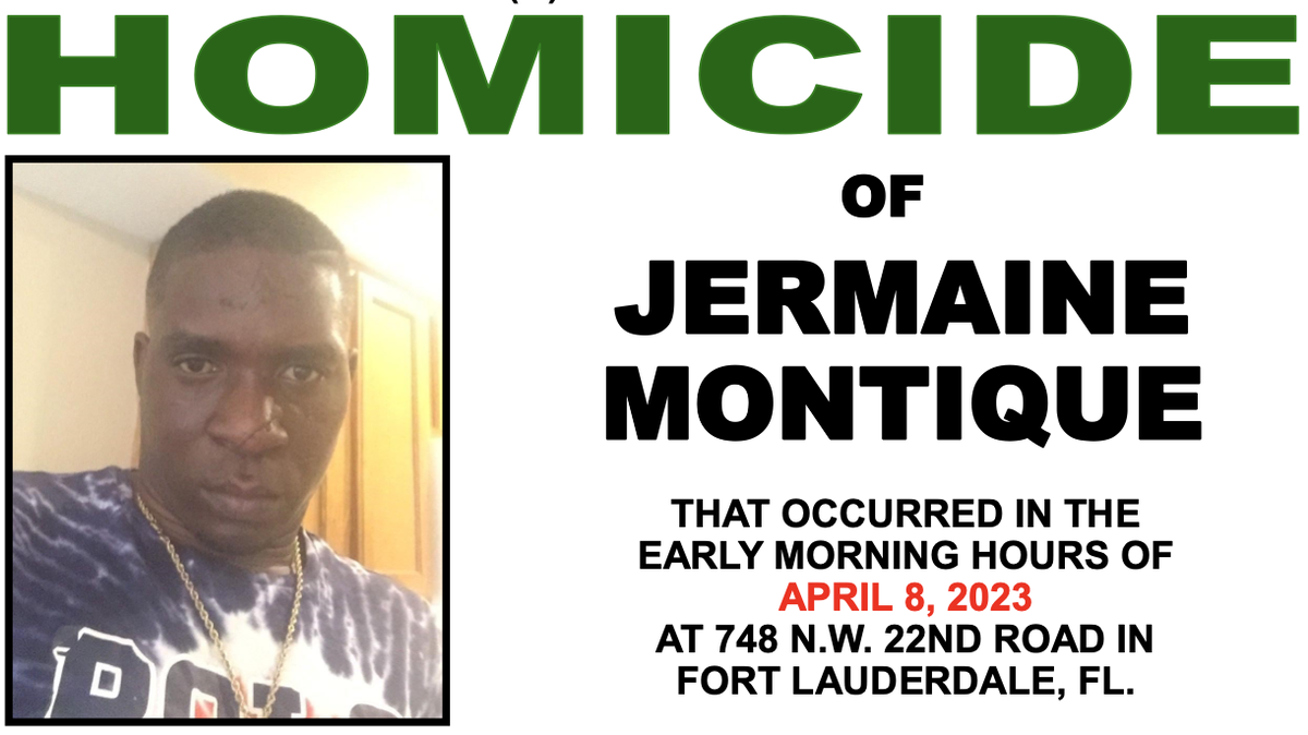 A screenshot of a flyer seeking information about Jermaine Montique’s shooting death.