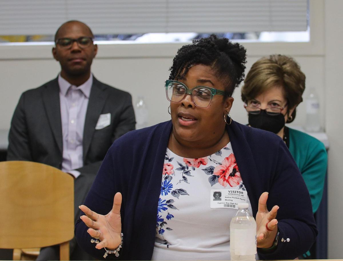 Broward UP program participant Nadine Plunkett shares her thoughts on how the educational initiative has transformed her life on Monday, April 4, 2022.