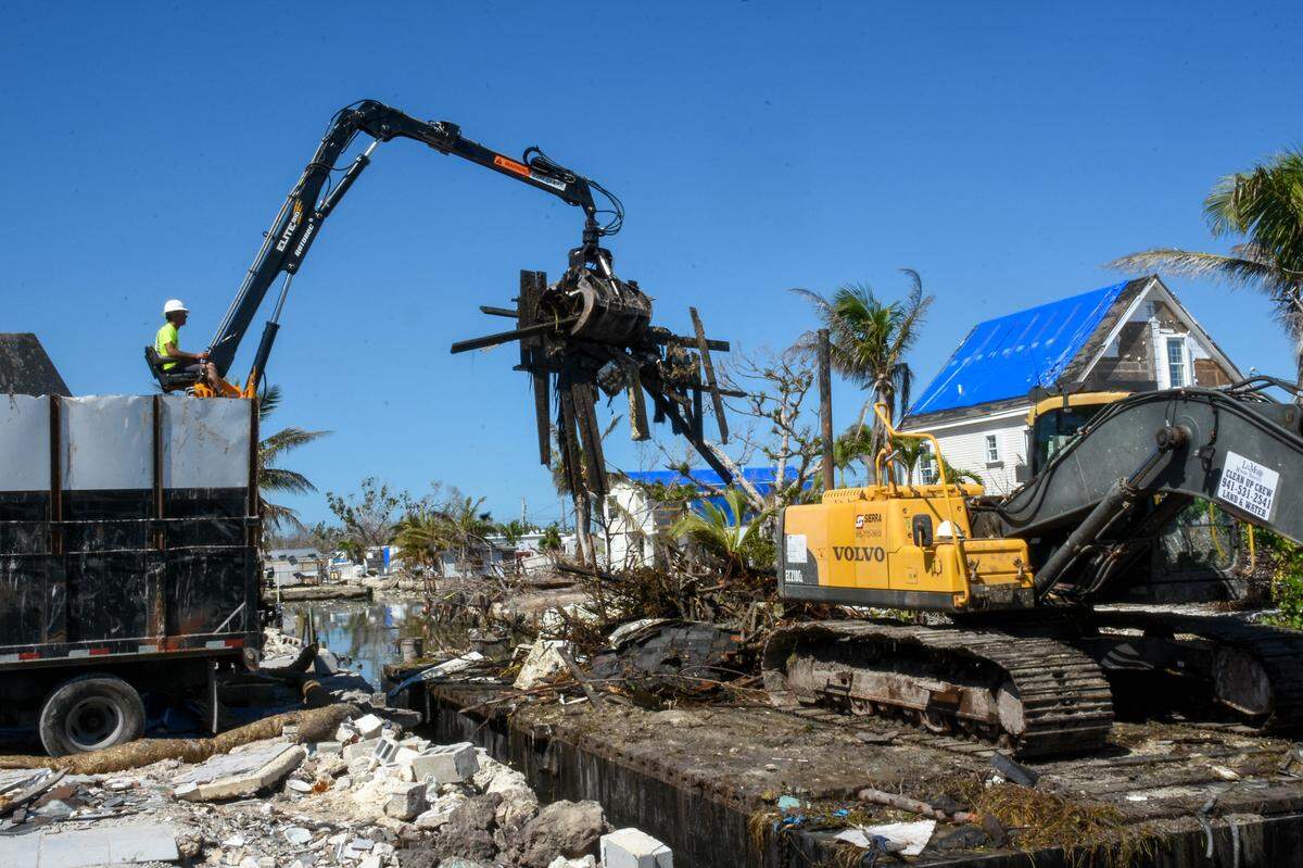 Gov. Ron DeSantis’ proposed budget includes $1.4 billion in state and federal dollars for areas hit by hurricanes Hermine, Matthew, Irma and Michael. Above, a Big Pine Key canal is cleaned in the first phase of the Hurricane Irma marine debris removal in 2018.
