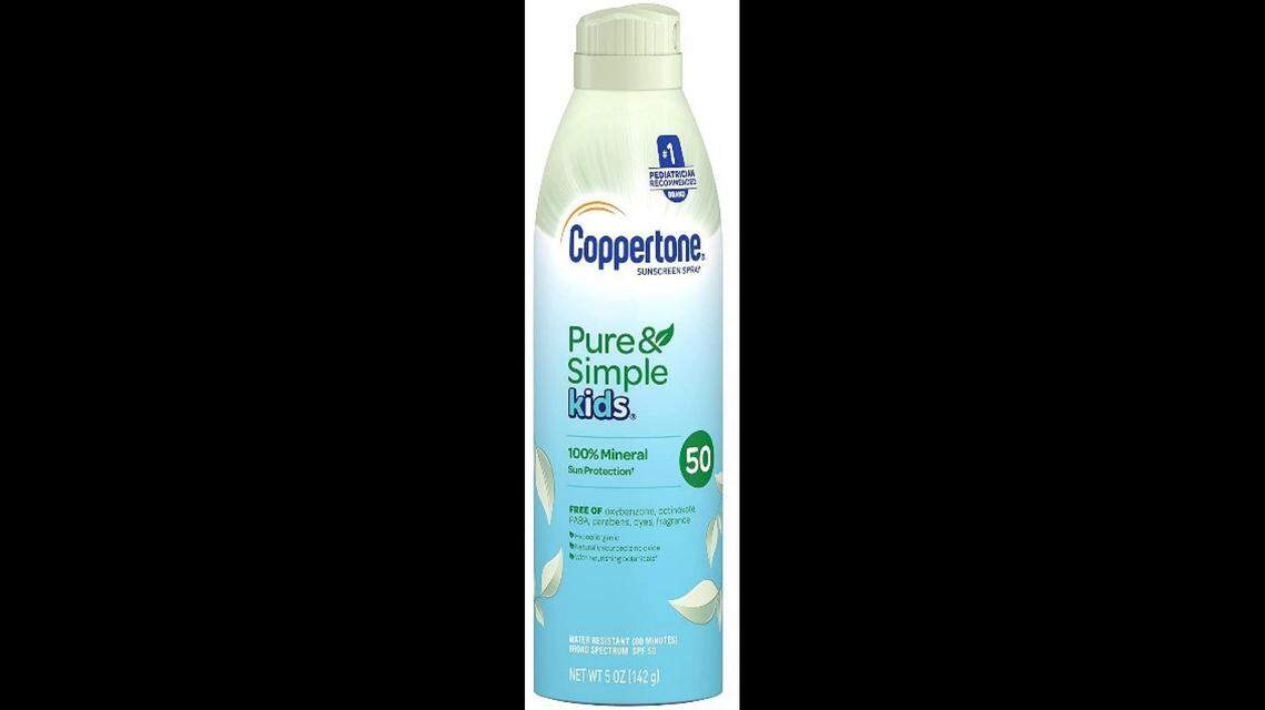 Coppertone Pure & Simple Kids SPF 50 suncreen spray is among five kinds of Coppertone recalled