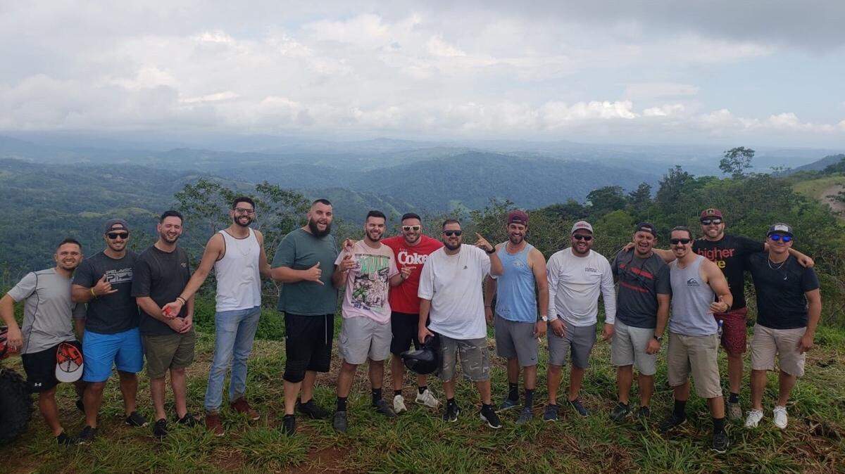 The groom-to-be and his friends in Costa Rica.