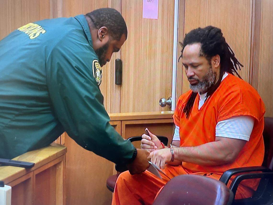 Darius Lawshea is fingerprinted in court after his sentencing on Tuesday, March 24, 2026. Lawshea was convicted of sexually abusing a 13-year-old girl.