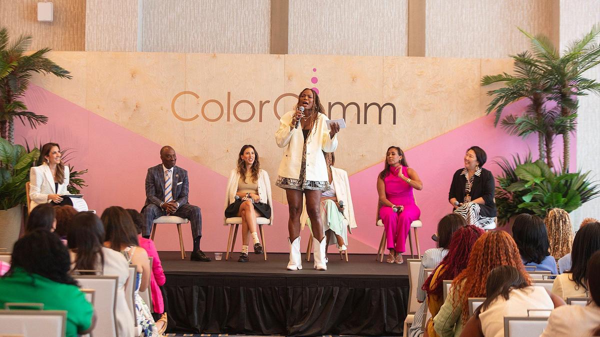 Tai Beauchamp speaks at the Business Leaders of Color event during the ColorComm Conference on Wednesday, July 23, 2025, at the Fontainebleau in Miami Beach.