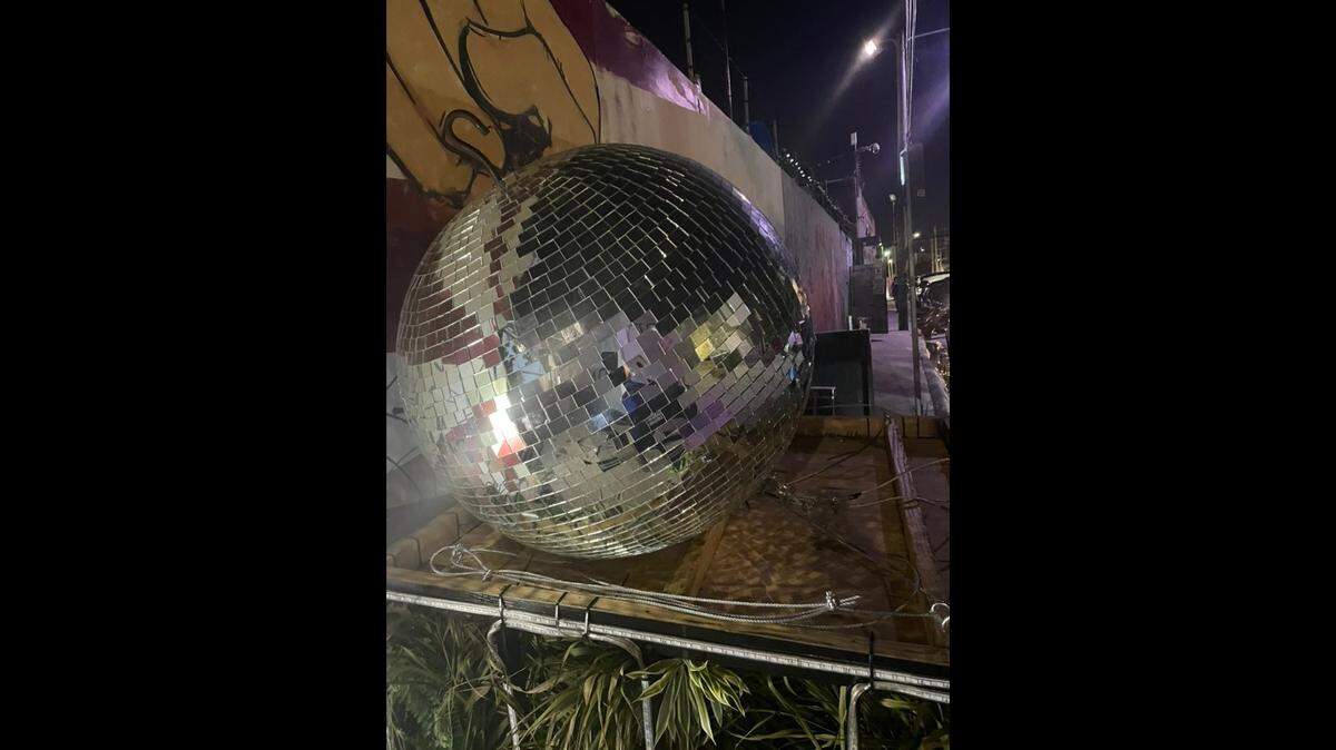 Dan Kerr, commander of Wynwood’s Neighborhood Enhancement Team, posted a photo of the mirror ball Sunday night.