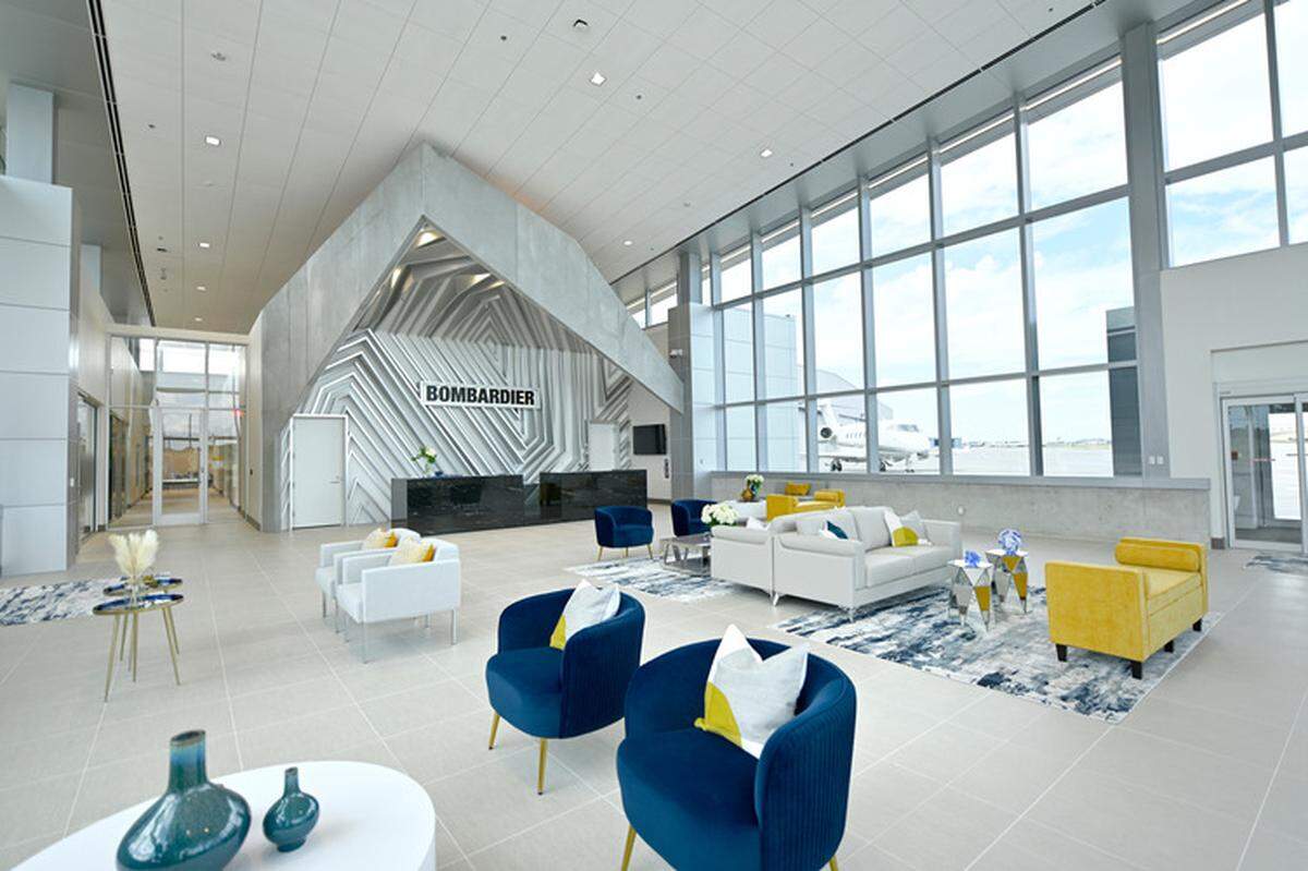 The interior of the new Bombardier service center at Miami-Opa-locka Airport.