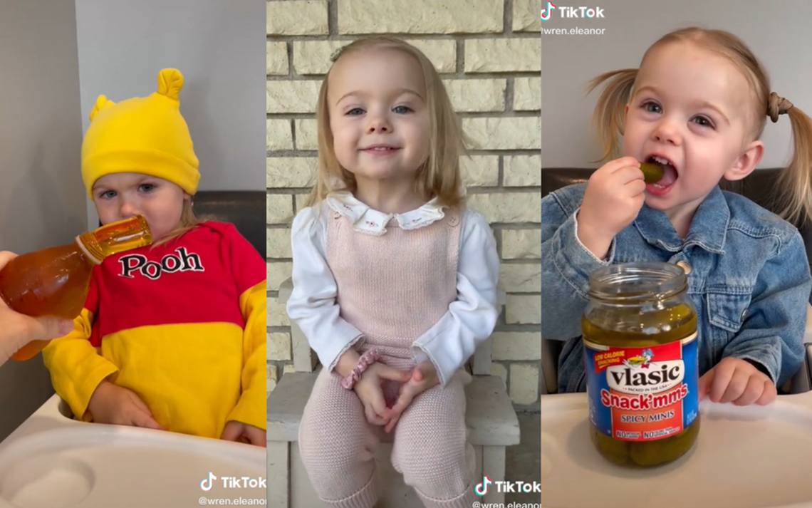 Viral videos of the 3-year-old girl eating pickles and playing with tampons have parents concerned.