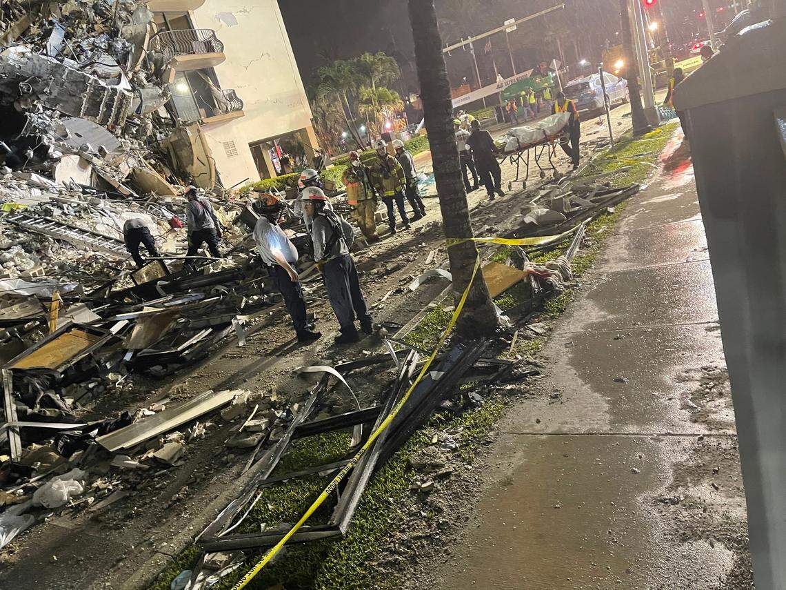 Miami Beach state Sen. Jason Pizzo was at the scene early Friday morning, where he watched as tactical teams of six worked to pull bodies from the rubble.