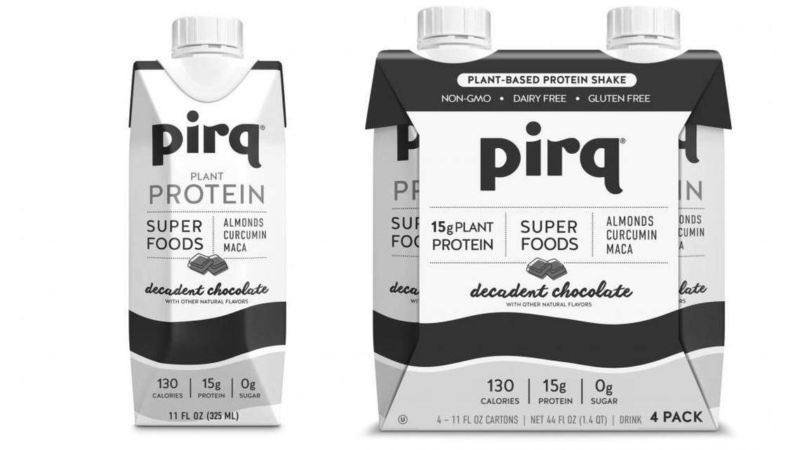 Pirq Plant Protein Decadent Chocolate four-count packs of 325ml cartons