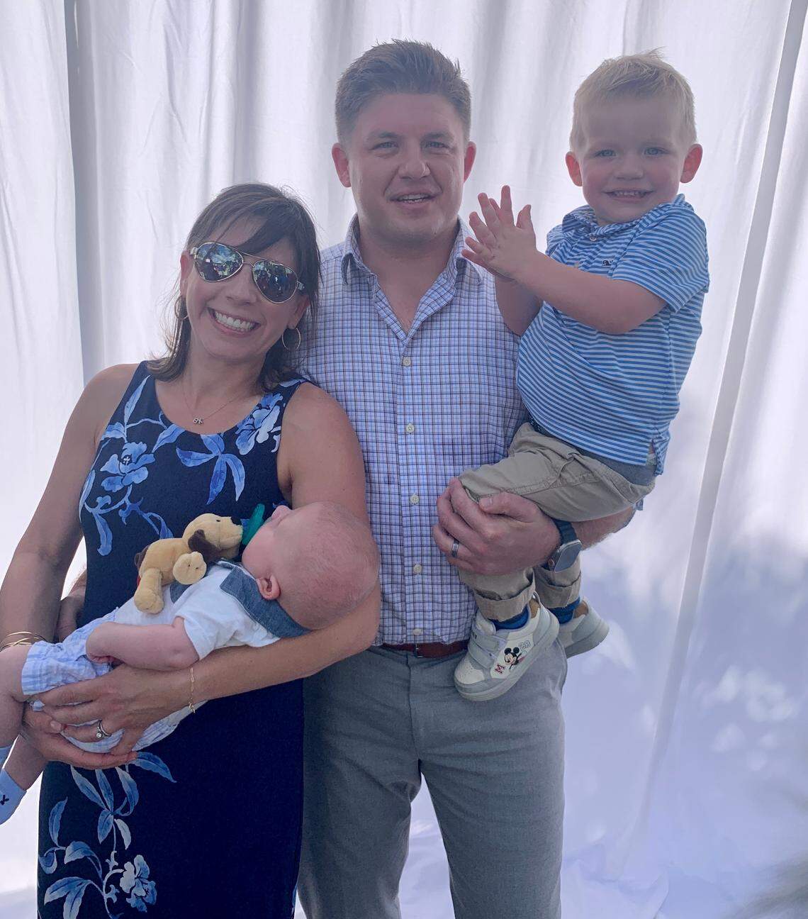 Rob and Jackie Farrow with their sons Kai, 3 months old, and Beau, 2. Kai had open heart surgery at Nicklaus two weeks after he was born. The family said they’re grateful for the care they received and said they’re happy to see that the $25 million donation to Nicklaus Children’s by Citadel CEO Ken Griffin will be used to offer hope to other families.