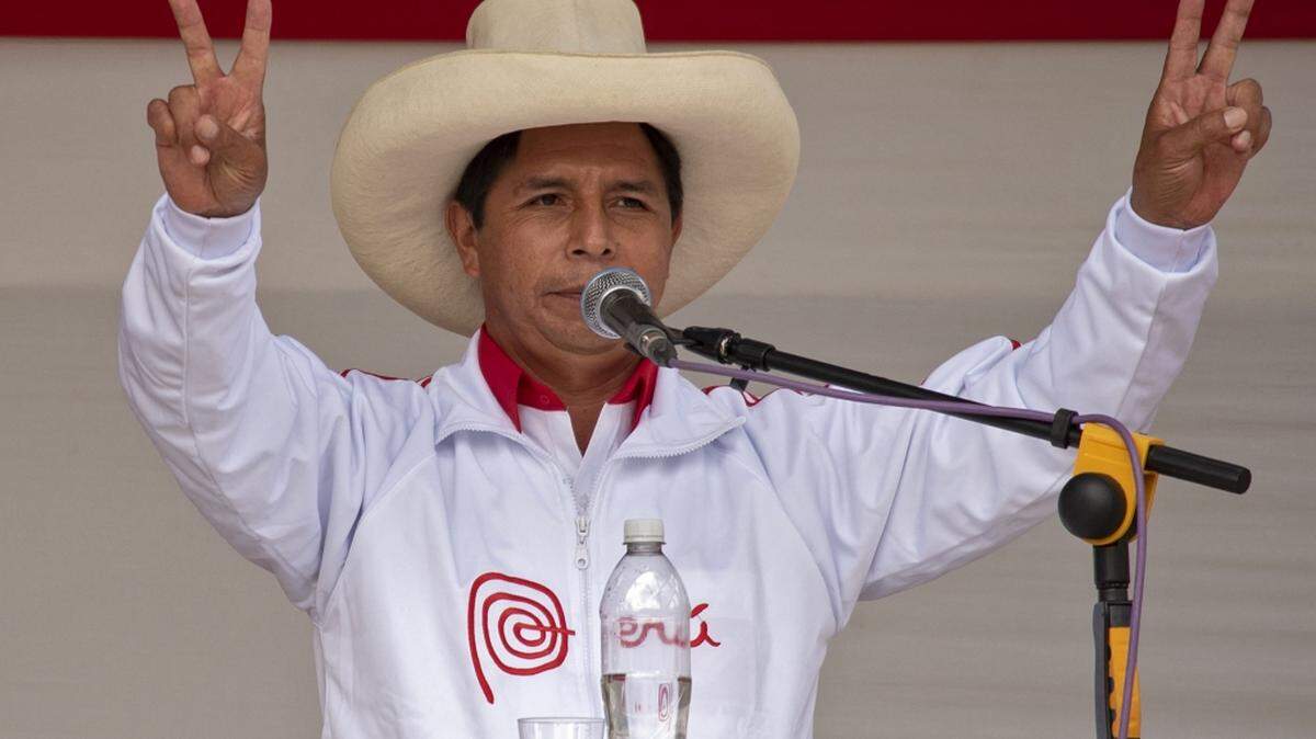 Peruvian presidential candidate Pedro Castillo moderated his campaign rhetoric after saying earlier this year that people have to “embrace the Marxist theory.”