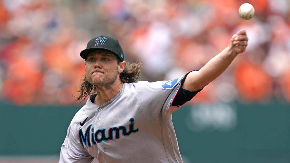 Miami Marlins pitcher Steven Okert (48) delivers in the first inning against the Baltimore Orioles at Oriole Park at Camden Yards.