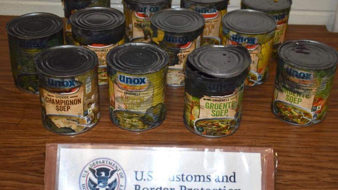 Officers seized the leaky cans headed to Florida from the Netherlands.