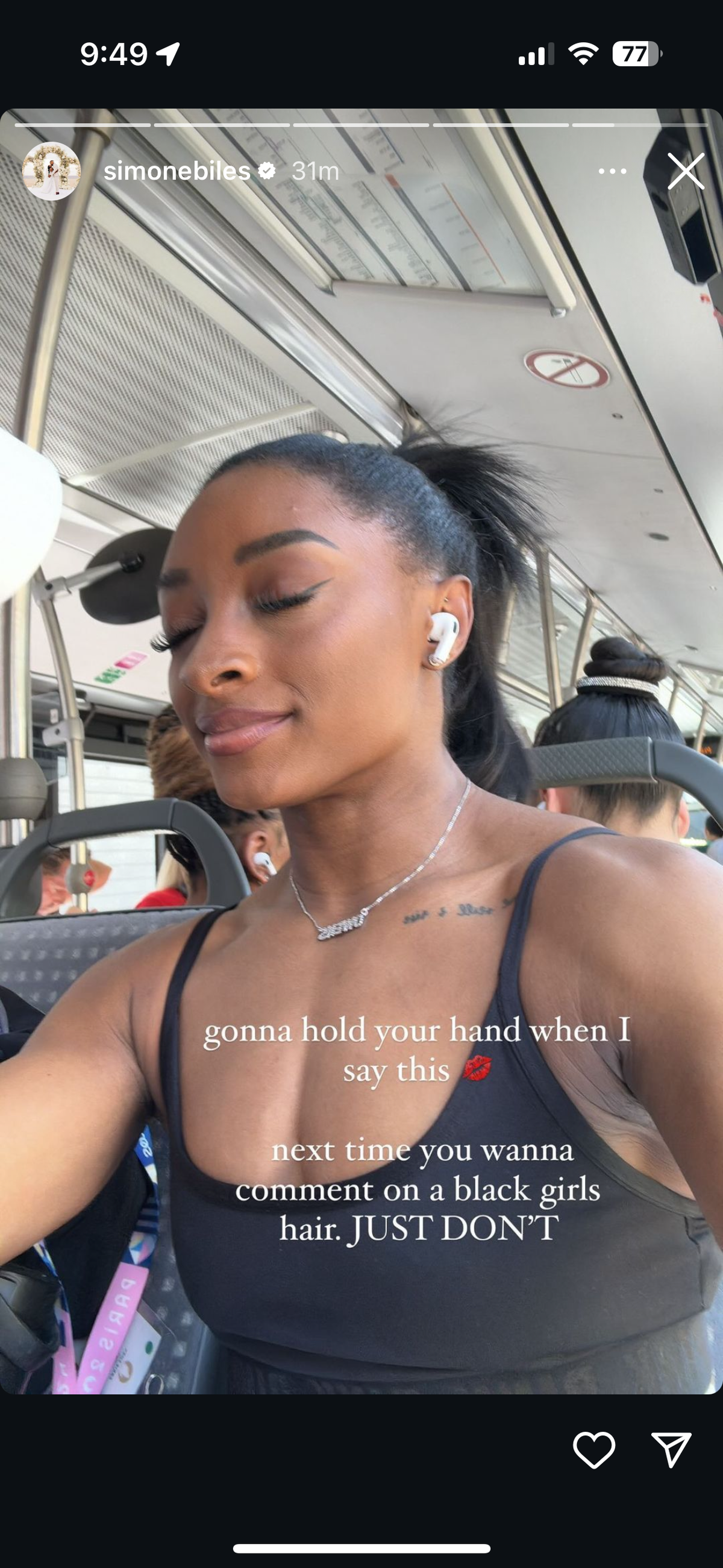 Simone Biles has a message for the world: ‘Don’t come for me about my hair’