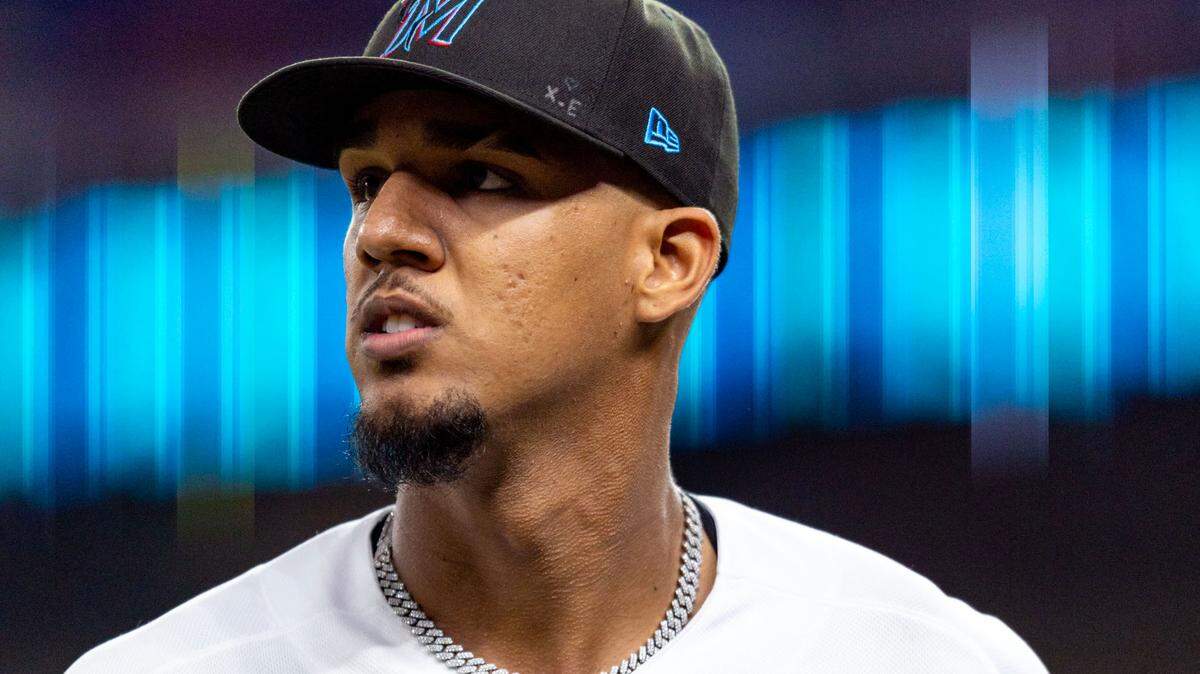 Miami Marlins pitcher Eury Perez (39) reacts after the fourth inning of an MLB game against the St. Louis Cardinals at loanDepot park in the Little Havana neighborhood of Miami, Florida, on Thursday, July 6, 2023.