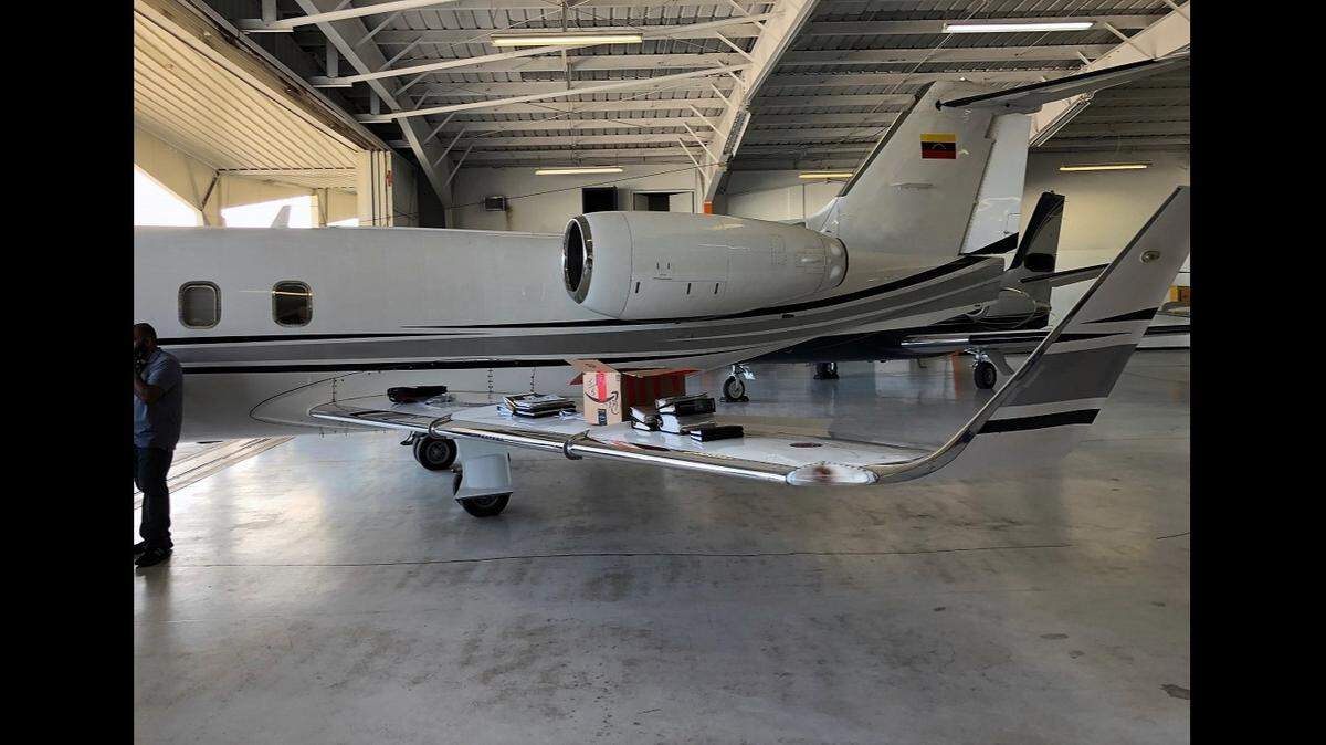 The Learjet that U.S. Customs and Border Protection Officials say they stopped from leaving Fort Lauderdale-Hollywood International Airport