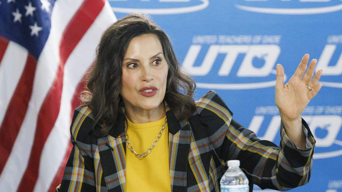 Michigan Gov. Gretchen Whitmer speaks during a labor roundtable with the Florida Democratic Party and union leaders on Monday, Oct. 20, 2025.
