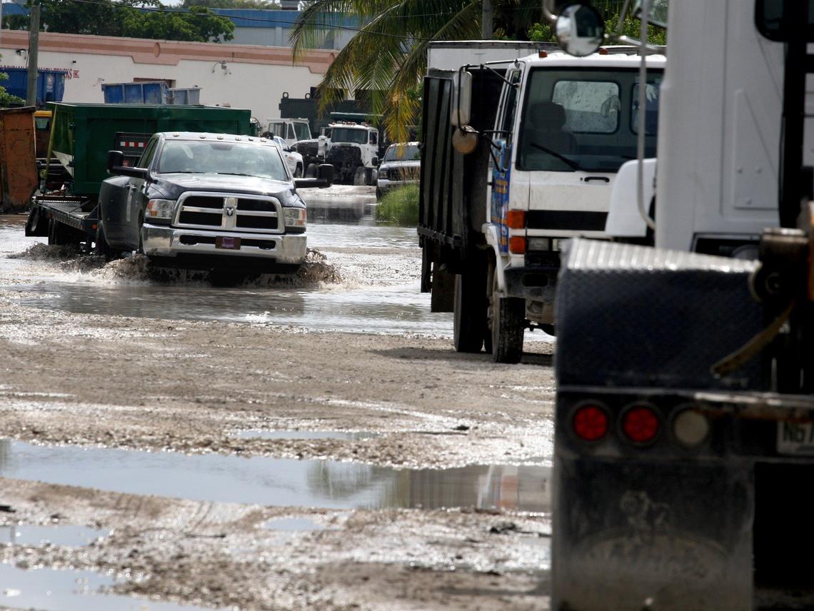 In addition to spreading contaminants, near-constant flooding along 147th Street has formed huge potholes, making the street nearly impassable, even for the largest trucks.