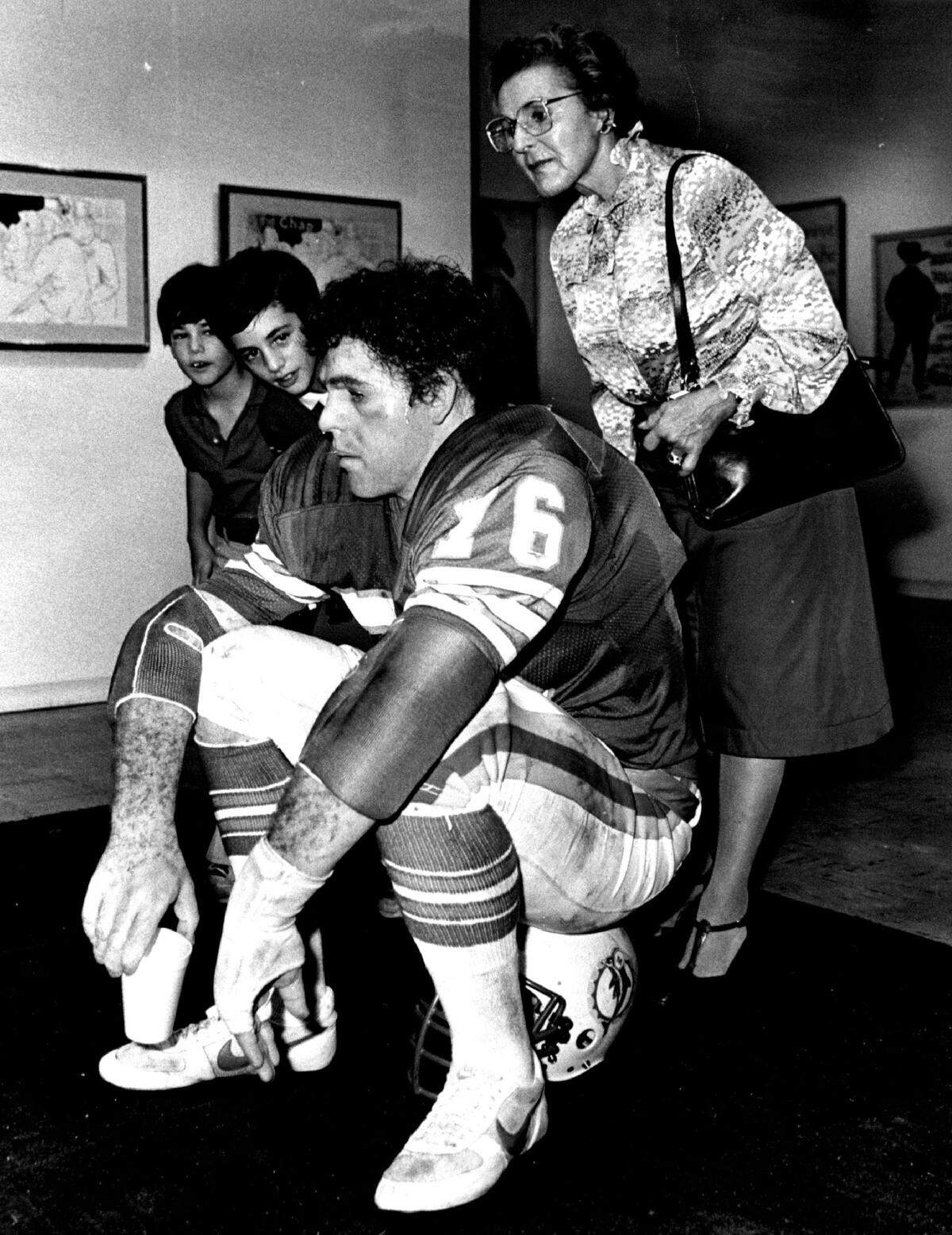 Duane Hanson’s Dolphin player on exhibit at the Lowe Art Museum in 1981.
