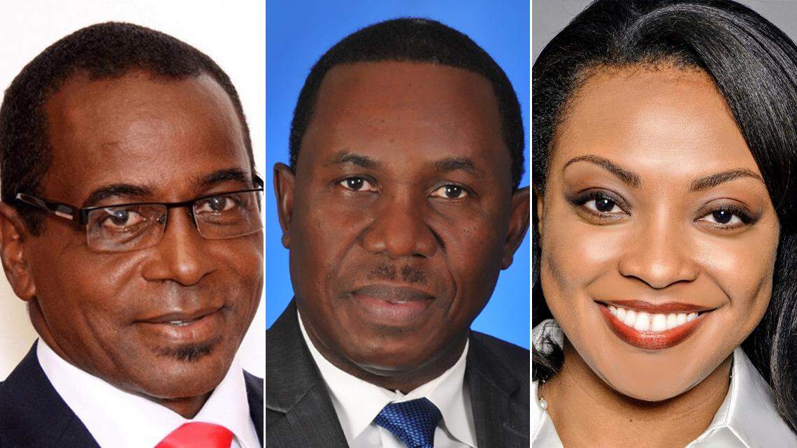 Incumbent state Rep. Roy Hardemon, left, is claiming the Democratic Party recruited attorney Dotie Joseph, right, to run against him in the Aug. 28 primary. Joseph Beauvil, center, a self-employed immigration consultant, is also running.