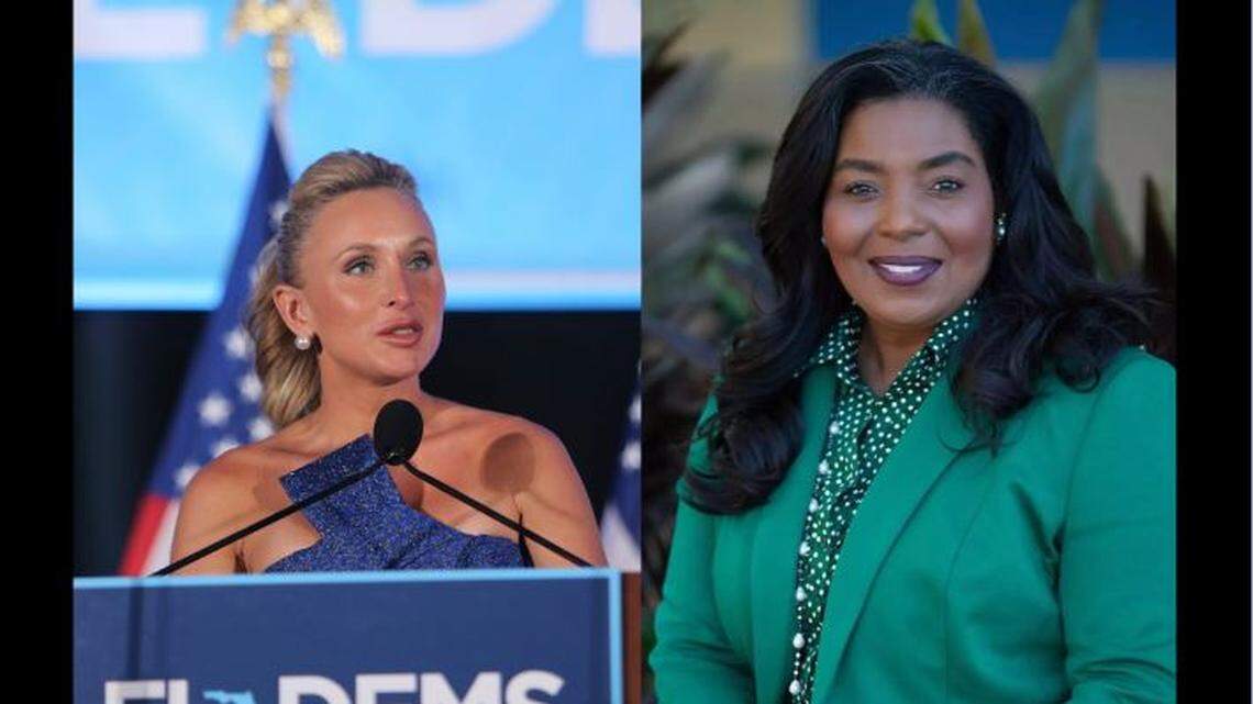 Former Broward County Commissioner Barbara Sharief, right, is suing her state Senate opponent, Florida state Sen. Lauren Book, left, for libel.