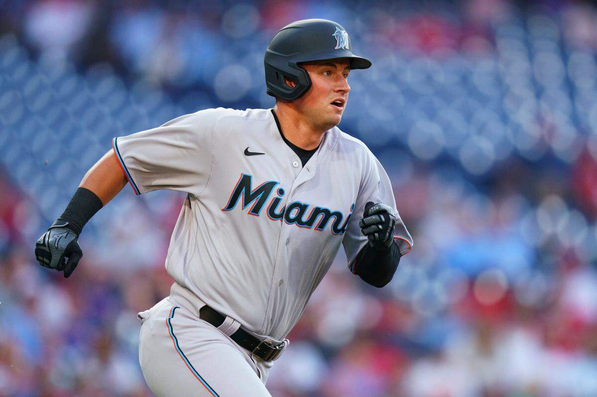 Miami Marlins’ Joe Panik runs the bases after hitting a home run during the second inning of the team’s baseball game against the Philadelphia Phillies, Wednesday, June 30, 2021, in Philadelphia. (AP Photo/Chris Szagola)