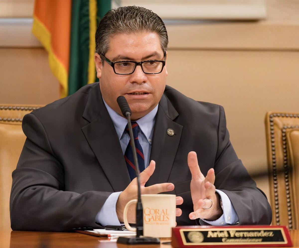 Coral Gables Commissioner Ariel Fernandez speaks about the annexation of Little Gables at a City Commission meeting at Coral Gables City Hall on Tuesday, Aug. 27, 2024, in Coral Gables, Florida.