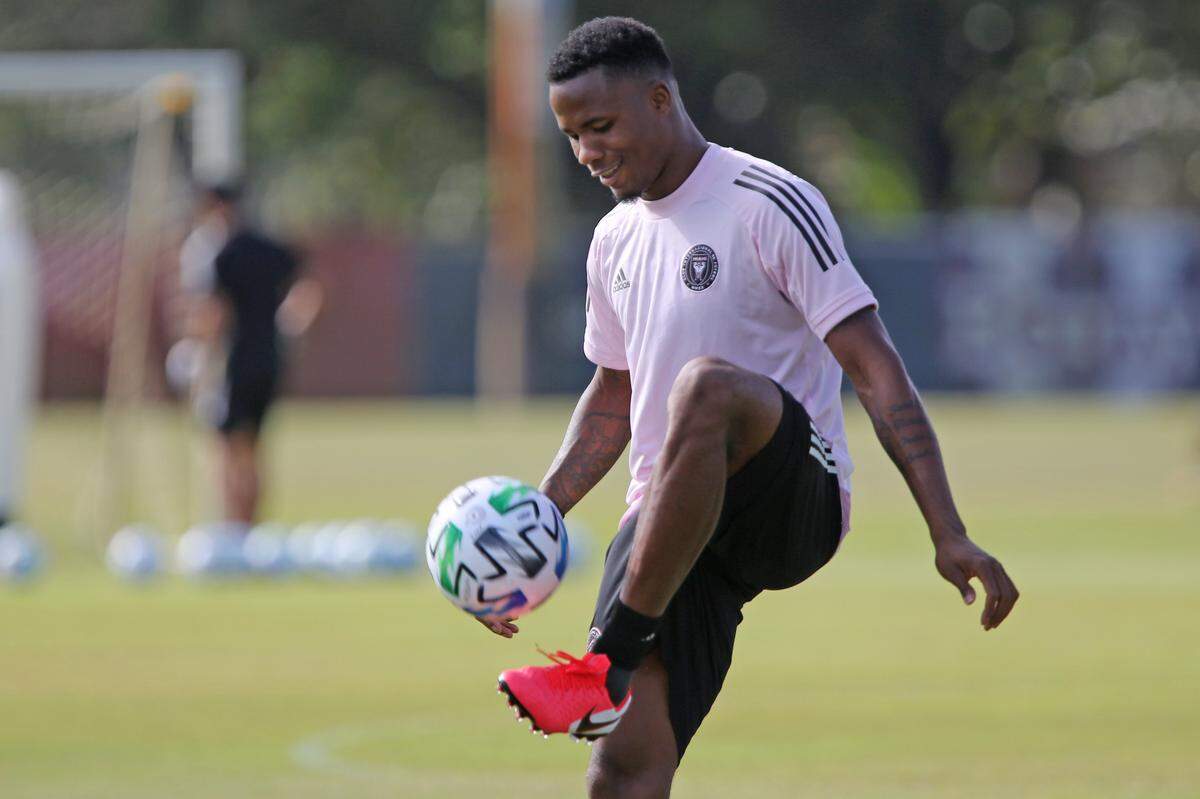 Defender, Alvas Powell, works out at Inter Miami training camp at Barry University, January 24, 2020.