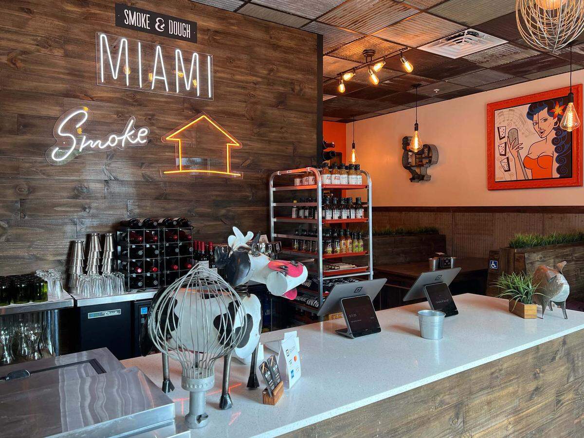 The interior at the new Smoke & Dough in west Kendall