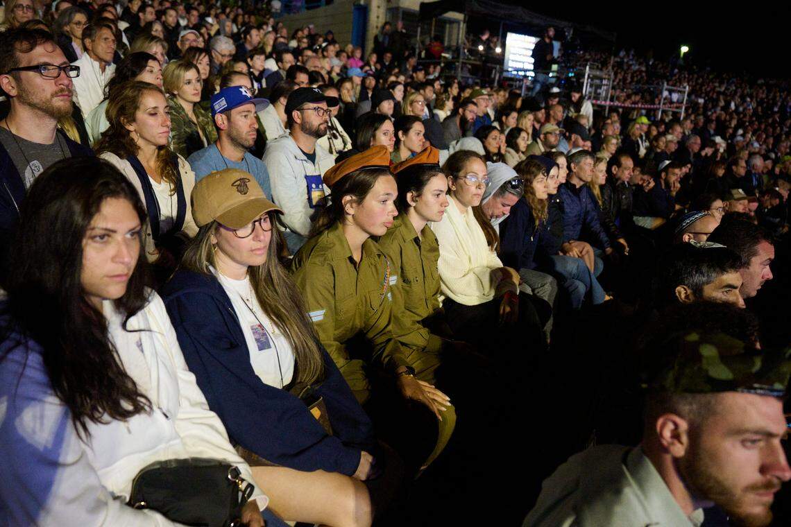 Young Jewish leaders from Miami attend a ceremony to commemorate Yom Ha’zikaron, Memorial Day for Israel’s Fallen Soldiers and Victims of Terror.
