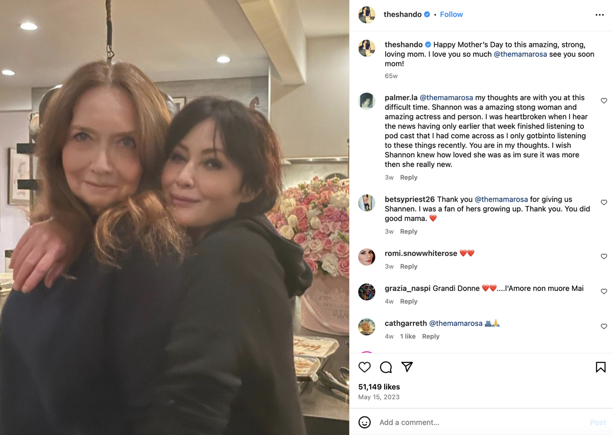 ‘90210’ star Shannen Doherty’s mom shares podcast episode 1 month after her death