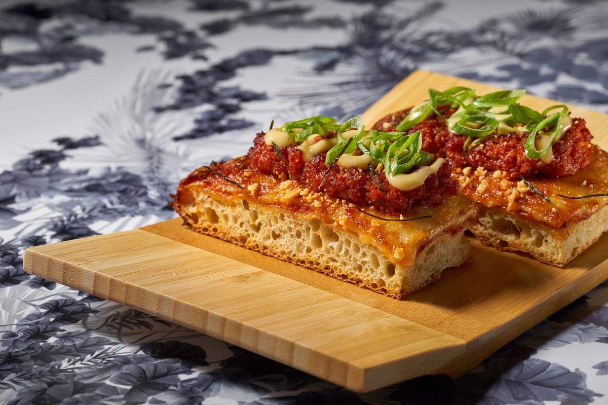 Itameshi pizza at Oise in Wynwood, from Chef Brad Kilgore’s brand Pizza Freak Co.