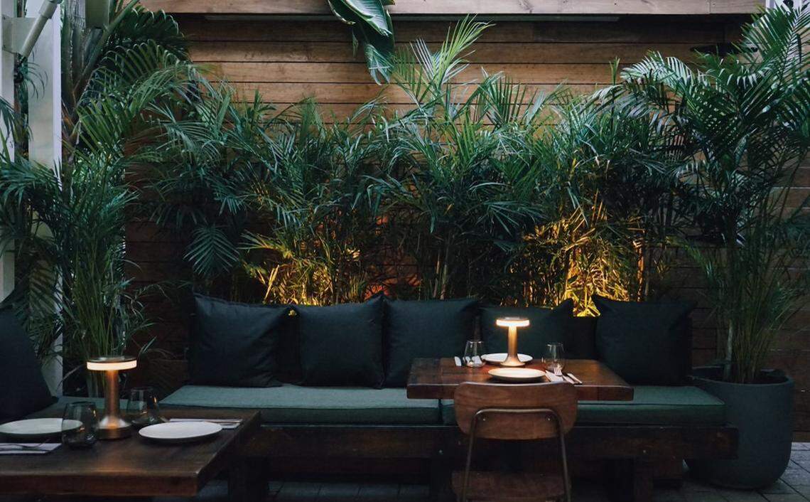 The outdoor patio at Jatto in Wynwood