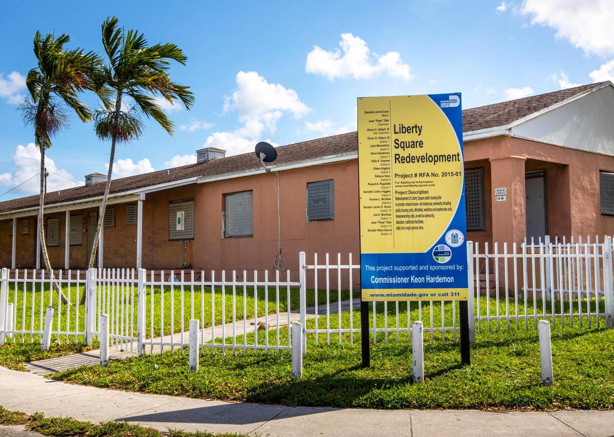 The original Liberty Square public housing project in Miami, Florida, on Tuesday, May 18, 2021. The development firm, Related Group, is currently underway with a $300 million redevelopment of Liberty Square, which opened on October 30th and adds 204 affordable and workforce housing units.