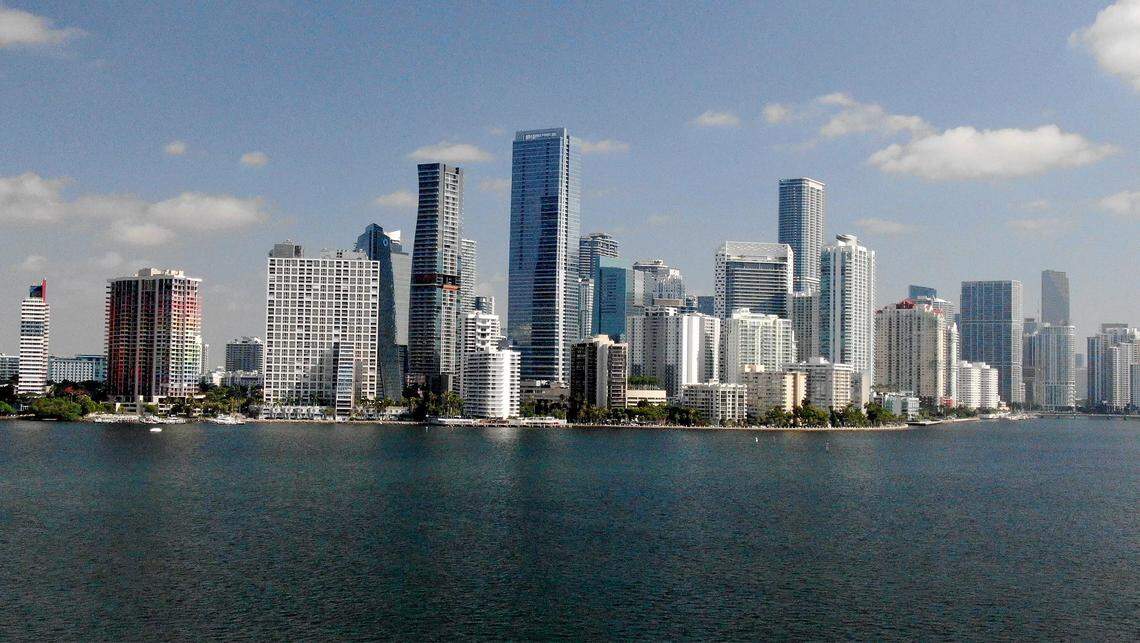 View of the Brickell’s skyline financial center, where  business-commercial towers and luxury condos tower come together over Biscayne Bay. on Wednesday, May 30, 2019.