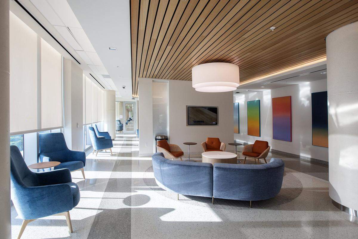 Miami, Florida, September 30, 2025 - The Cancer Care Pavilion waiting room of the University of Miami Health System's newest, largest, and most technologically advanced ambulatory facility, UHealth SoLé Mia Medical Center, in North Miami.
