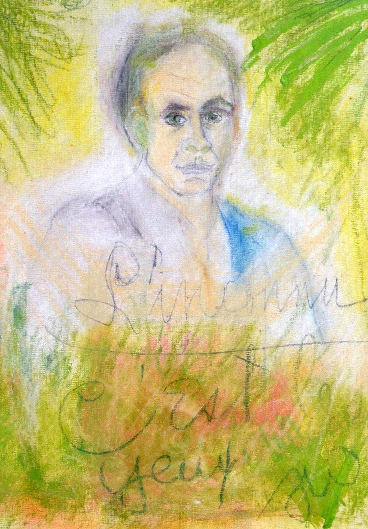 Renowned playwright Tennessee Williams painted this portrait of his friend David Wolkowsky, an entrepreneur known as “Mr. Key West.” Williams inscribed the painting, “L’inconnu c’est les yeux.” ( The Unknown - It’s the eyes).
