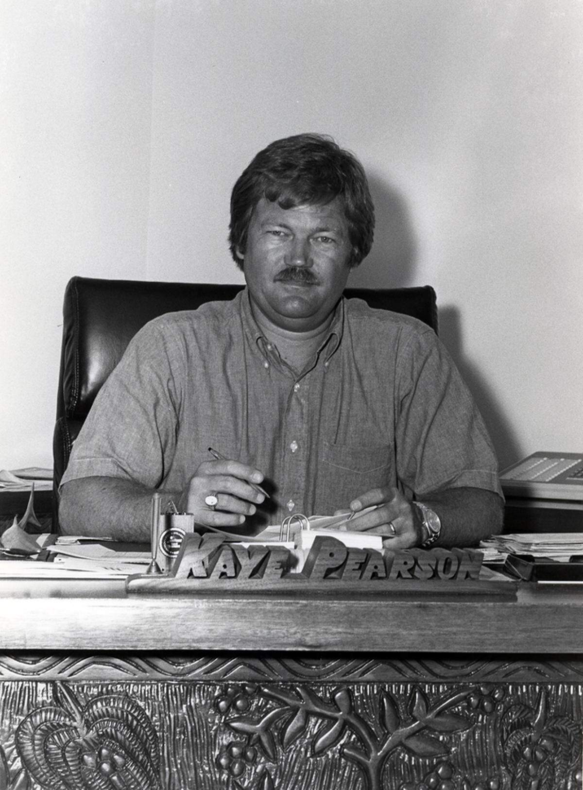 Longtime show runner Kaye Pearson in a photograph from 1978. Pearson would become known as “The P.T. Barnum of Boating.”