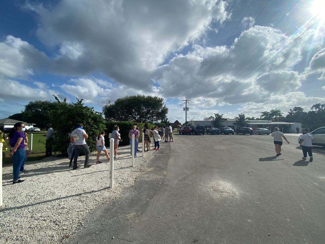 The line at Knaus Berry Farm in Homestead on Election Day was more than four hours long in the afternoon.