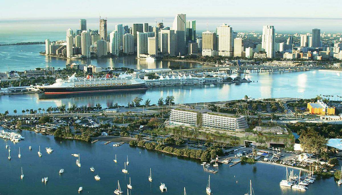 Rendering of a proposed hotel on Jungle Island at Watson Island. Residents on the Venetian Islands are concerned there is not yet enough information on the project for voters to make a decision.