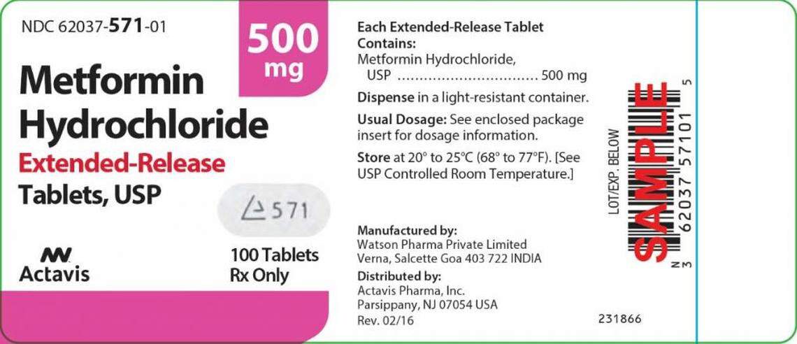 Teva Pharmaceuticals USA, Inc. recalled 14 lots of Metformin Hydrochloride Extended-Release Tablets, USP 500 mg and 750 mg, 100 and 1000 count bottles, in the United States.